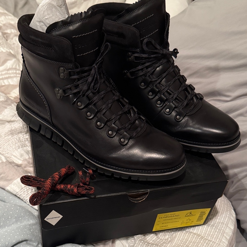 Cole Haan Black Leather Men's Boots